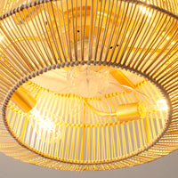 Woven Cage Ceiling Fan Light