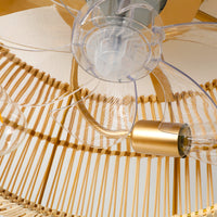 Woven Cage Ceiling Fan Light