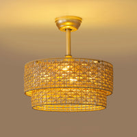 Framed Woven Ceiling Fan Light