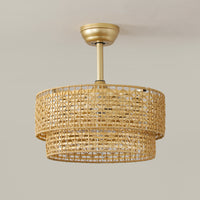Framed Woven Ceiling Fan Light