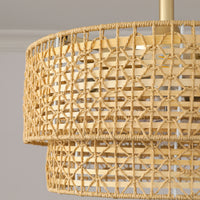 Framed Woven Ceiling Fan Light