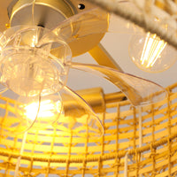 Framed Woven Ceiling Fan Light