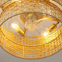 Framed Woven Ceiling Fan Light