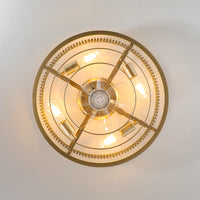 Crystal Column Cage Ceiling Fan Light
