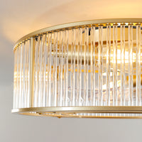 Crystal Column Cage Ceiling Fan Light