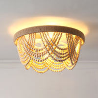 Wood Bead Ceiling Fan Light