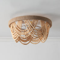 Wood Bead Ceiling Fan Light