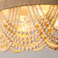 Wood Bead Ceiling Fan Light