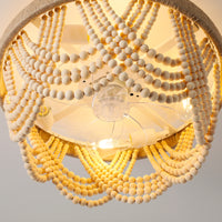 Wood Bead Ceiling Fan Light