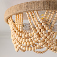 Wood Bead Ceiling Fan Light