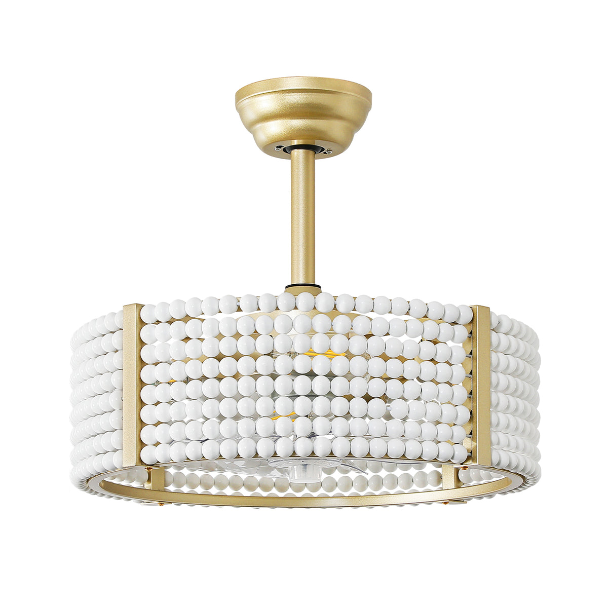 Boho Wood Beaded Ceiling Fan with Light