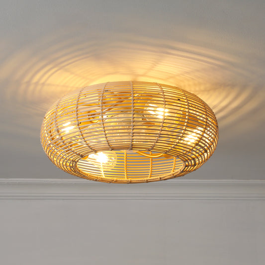 Handwoven Rattan Ceiling Fan Light