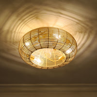 Handwoven Rattan Ceiling Fan Light