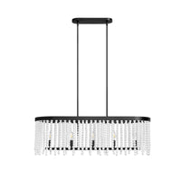 Wood Beaded Rectangular Chandelier