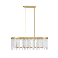 Wood Beaded Rectangular Chandelier