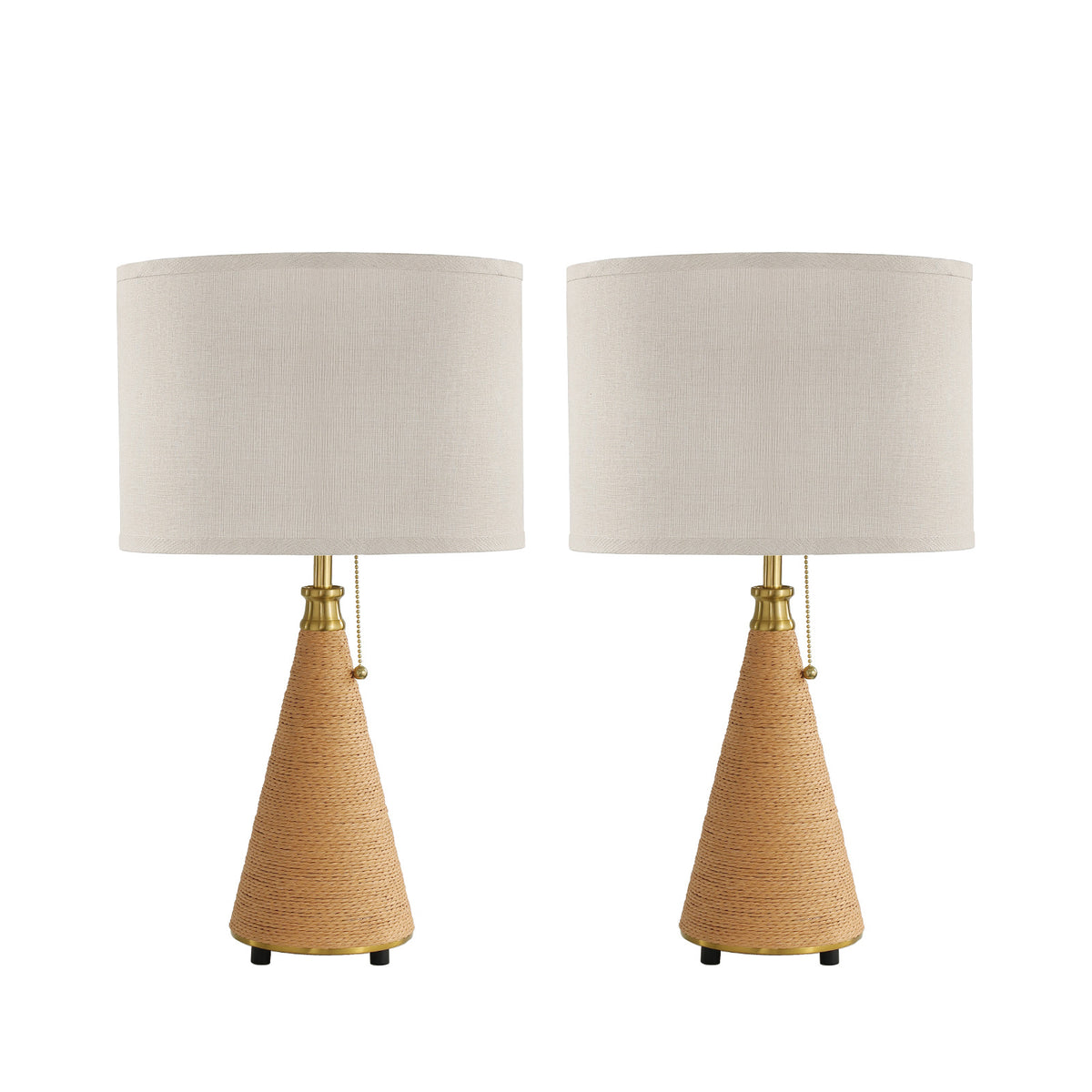 Linen Shade Metal Table Lamp (Set of 2)