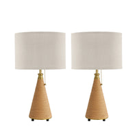 Linen Shade Metal Table Lamp (Set of 2)