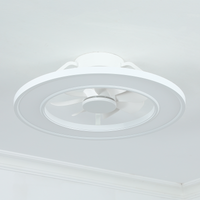 20" Smart Indoor White Flush Mount Dimmable LED Modern Ceiling Fan With 1000+RGB Ambient Light APP/Remote Control