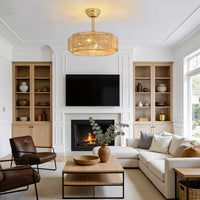 19" Indoor Gold Ceiling Fan (with Light and Remote Control)