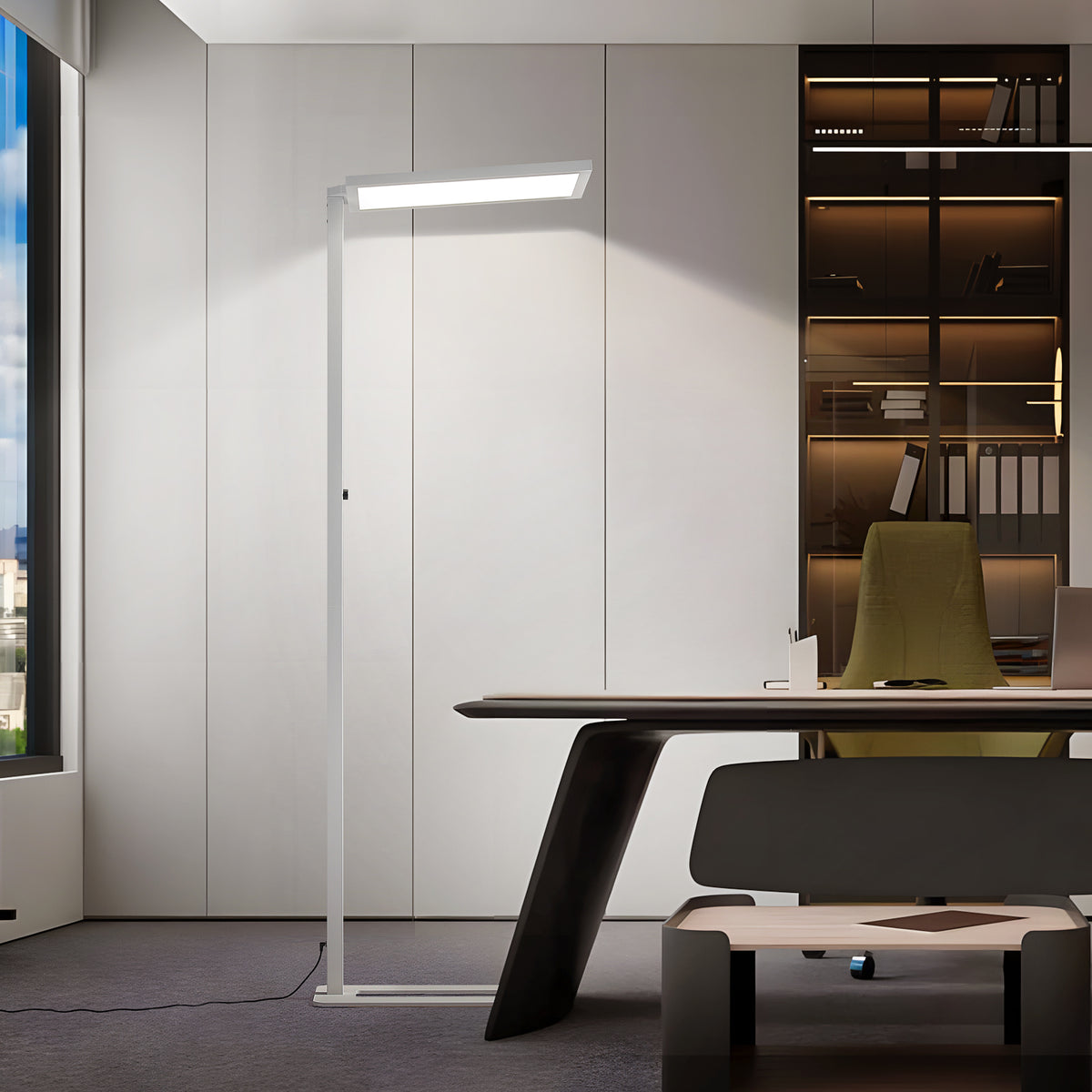 81" White Modern Dimmable LED Floor Lamp