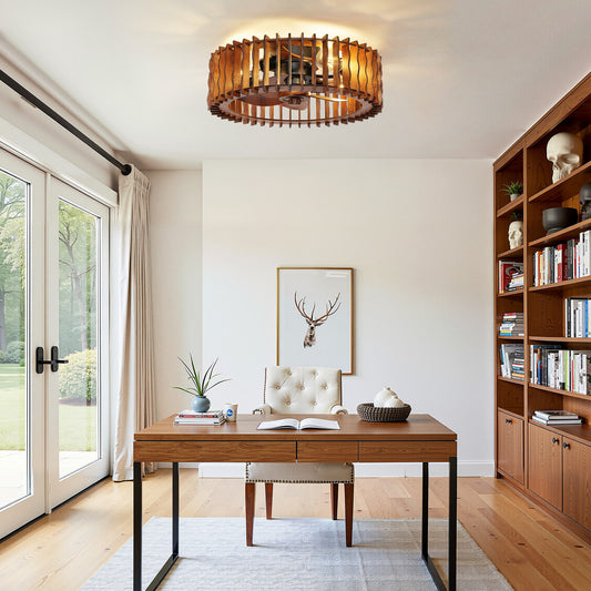 20" Flush Mount Ceiling Fan with Light