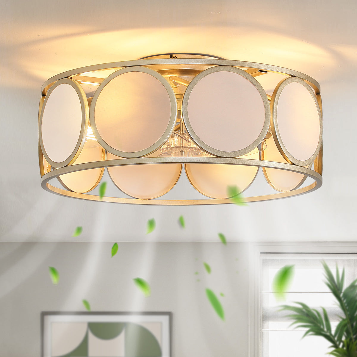 19.7'' Modern Minimalist Ceiling Fan with Light