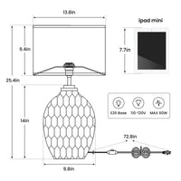 25.4" Modern Ceramic Table Lamp with Switch and Linen Shade