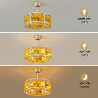 20" Indoor Gold Shade Clear Blade Low Profile Modern Acrylic Ceiling Fan with Light And Remote Control