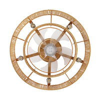 20" Barby Boho Ceiling Fan with Rattan Light Shades & Remote Control