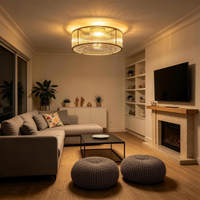 Crystal Column Cage Ceiling Fan Light