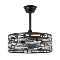19" Ceiling Fan with Lantern-Style Crystal Light Shade
