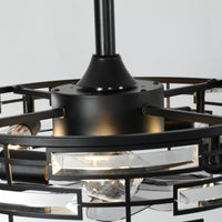 19" Ceiling Fan with Lantern-Style Crystal Light Shade