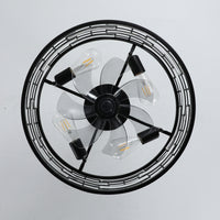 19" Ceiling Fan with Lantern-Style Crystal Light Shade