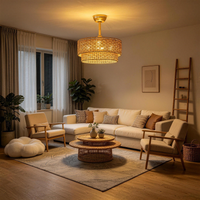 Framed Woven Ceiling Fan Light